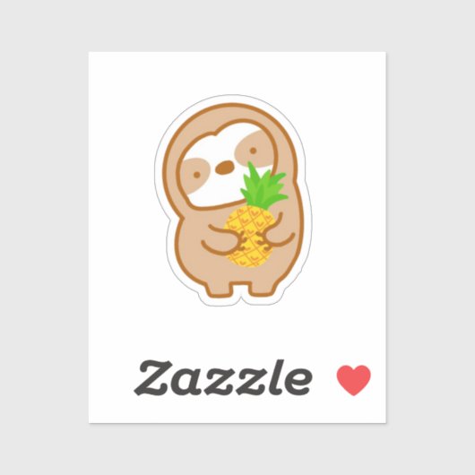 Niedlicher Ananas-Faultier Aufkleber (Blatt)