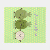 Niedlicher Ananas guava feijoa lustiger Cartoon Fleecedecke (Vorderseite (Horizontal))
