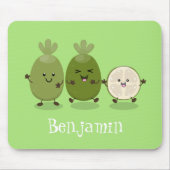 Niedlicher Ananas guava feijoa lustiger Cartoon Mousepad (Vorne)