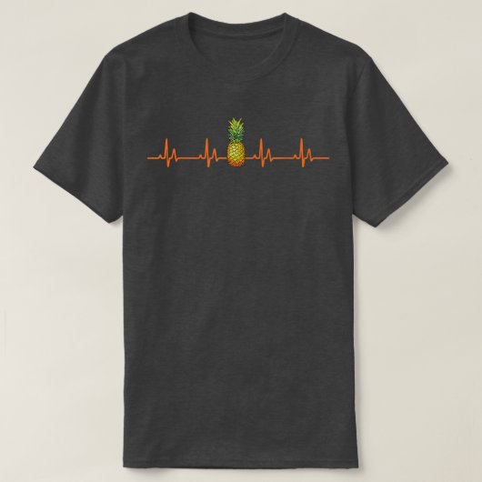Niedlicher Ananas Heartbeat Apparel Aloha Hawaii B T-Shirt (Design vorne)