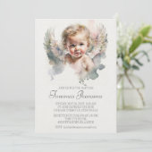 Niedlicher Angel Baby-Taufe Einladung (Stehend Vorderseite)