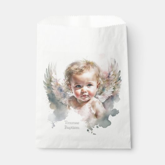 Niedlicher Angel Baby-Taufe Geschenktütchen (Vorderseite)