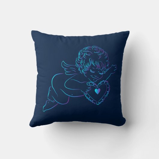 Niedlicher Angel Cherub am Lago Maggiore Kissen (Rückseite)