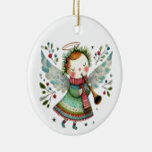 Niedlicher Angel Folk Art Style Keramik Ornament (Rechts)