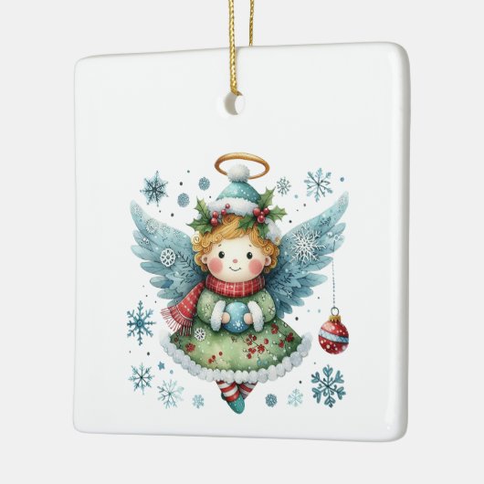 Niedlicher Angel Folk Art Style Keramikornament (Links)
