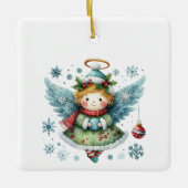Niedlicher Angel Folk Art Style Keramikornament (Vorderseite)