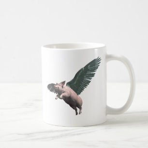 Niedlicher Angel Pig im Himmel Kaffeetasse