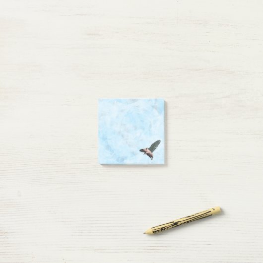 Niedlicher Angel Pig im Himmel Post-it Klebezettel (Auf Schreibtisch)