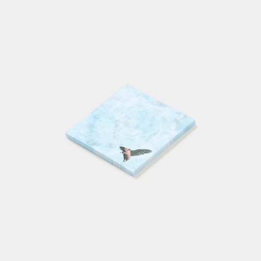 Niedlicher Angel Pig im Himmel Post-it Klebezettel (angewinkelt)