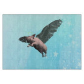 Niedlicher Angel Pig im Himmel Schneidebrett (Vorderseite)