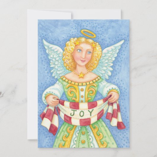 Niedlicher Angelic Christmas Engel mit Joy-Einladu Einladung (Vorderseite)