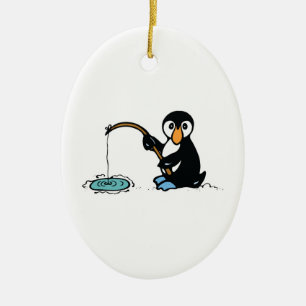 niedlicher Angelpinguin Keramik Ornament