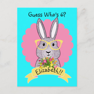Niedlicher Angesagter Bunny mit Brille Einladung z