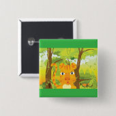 Niedlicher Angry Tiger Cartoon in Dschungel Button (Vorne & Hinten)
