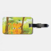 Niedlicher Angry Tiger Cartoon in Dschungel Gepäckanhänger (Rückseite horizontal)