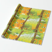 Niedlicher Angry Tiger Cartoon in Dschungel Geschenkpapier (Ungerollt)