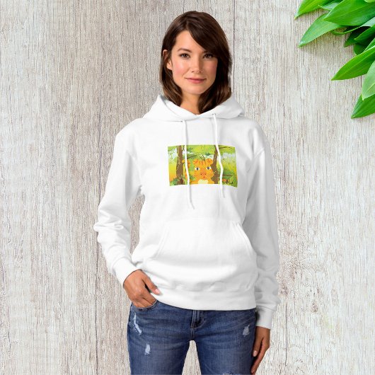 Niedlicher Angry Tiger Cartoon in Dschungel Hoodie