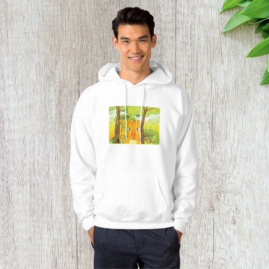 Niedlicher Angry Tiger Cartoon in Dschungel Hoodie