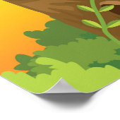 Niedlicher Angry Tiger Cartoon in Dschungel Poster (Ecke)