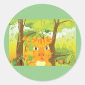 Niedlicher Angry Tiger Cartoon in Dschungel Runder Aufkleber (Vorderseite)