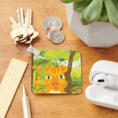 Niedlicher Angry Tiger Cartoon in Dschungel Schlüsselanhänger