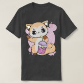 Niedlicher Anime-Fox mit Boba für Tee aus der Blas (Design vorne)