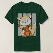 Niedlicher Anime-Fox mit Kawaii-Spielzeug und Tedd T-Shirt (Design vorne)