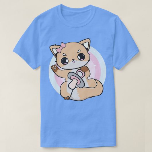 Niedlicher Anime-Fox mit Soother und Kawaii für Ot T-Shirt (Design vorne)