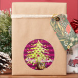 Niedlicher Anime Leopard unter Limonem Weihnachtsb Runder Aufkleber<br><div class="desc">Weitere Weihnachtsdesigns von Sandra</div>