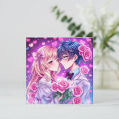Niedlicher Anime-Personalisierter Valentinstag Karte (Stehend Vorderseite)