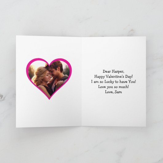 Niedlicher Anime-Personalisierter Valentinstag Karte (Innenseite)