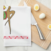 Niedlicher Anime-Rentier "Vixen" Küchentuch (Viertel Falte)