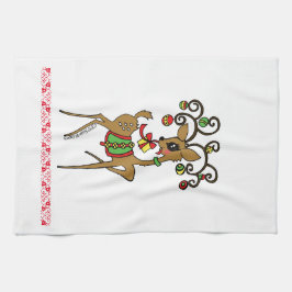 Niedlicher Anime-Rentier "Vixen" Küchentuch