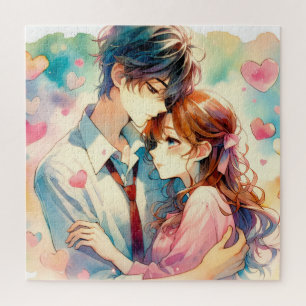 Niedlicher Anime-Themed Valentinstag Puzzle