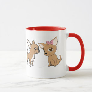 Niedlicher, animierter Chihuahuas-Hintergrund Tasse