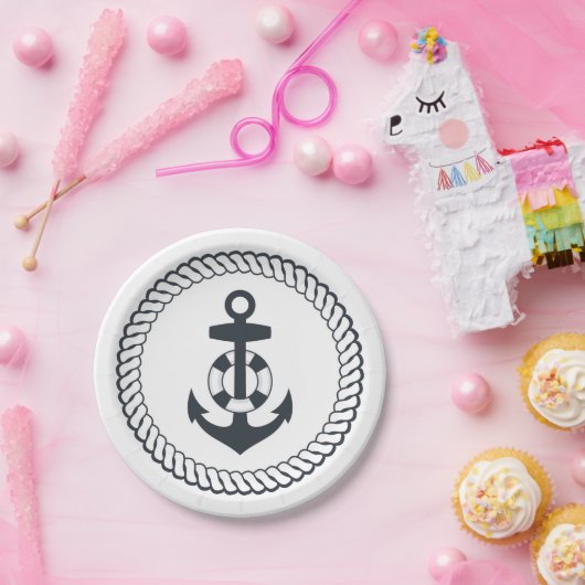 Niedlicher Anker Pappteller (Party)