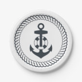 Niedlicher Anker Pappteller (Vorderseite)