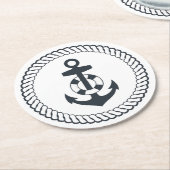 Niedlicher Anker Runder Pappuntersetzer (Angewinkelt)
