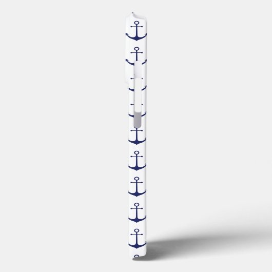 Niedlicher Ankerweißer dunkelmarineblau Case-Mate iPhone Hülle (Rückseite / Links)