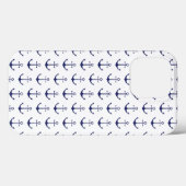 Niedlicher Ankerweißer dunkelmarineblau Case-Mate iPhone Hülle (Rückseite (Horizontal))