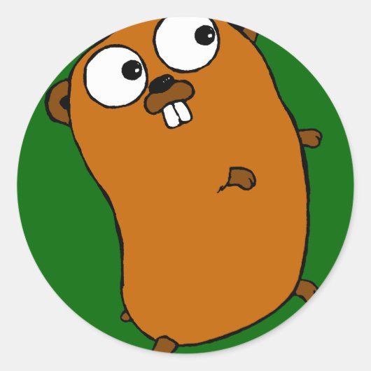 niedlicher anpassbarer Gopher Runder Aufkleber (Vorderseite)