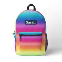 Niedlicher, anpassbarer Regenbogenbuchsrucksack