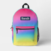 Niedlicher, anpassbarer Regenbogenbuchsrucksack Bedruckter Rucksack (Vorderseite)