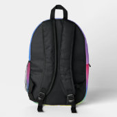 Niedlicher, anpassbarer Regenbogenbuchsrucksack Bedruckter Rucksack (Rückseite)
