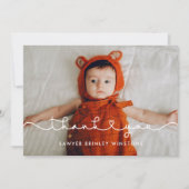 Niedlicher Anschluss Herzstück Schriftart Babydusc Dankeskarte (Vorderseite)