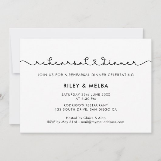 Niedlicher Anschluss Schriftart Probe Einladung (Vorderseite)