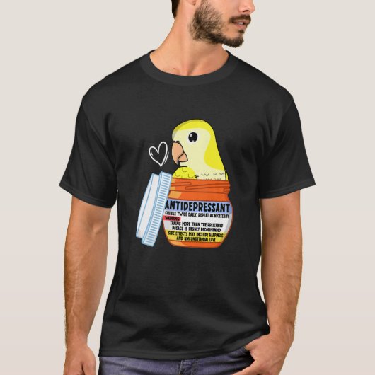 Niedlicher Antidepressiv Papagei I Gelber Mönch T-Shirt (Vorderseite)