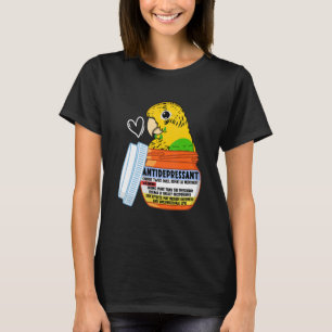 Niedlicher Antidepressiv Papagei I Yellow Budgie B T-Shirt