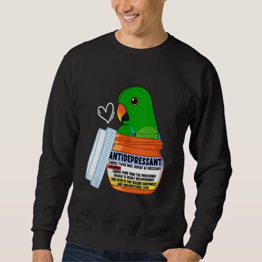 Niedlicher Antidepressiv Parrot I Männlicher Eclec Sweatshirt (Vorderseite)