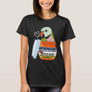 Niedlicher Antidepressiv Parrot I Mustache Parakee T-Shirt